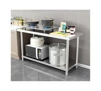 Stainless steel catering workbench, Stainless Steel Prep Table ，Stainless Food Table，Double-Layer Design, Stable Load-Bearing, Larger Surface(130 * 60 * 80cm/51.1 * 23.6 * 31.5in)