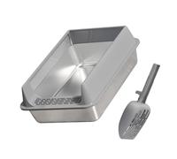 Stainless Steel Cats Litter Box Half Open Domed Antisplash Design Easy To Clean Scratchproof Tray Home Use Semi Enclosed Cats Box