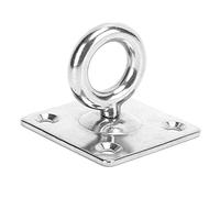 Stainless Steel Ceiling Hooks, Corrosion Resistant U Hooks for Marine Operations, Durable Pad Eye Plate for Yachts, 360° Rotating Buckle Size 1 Unit (Rotating Square Door Buckle 8MM)