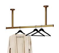 Stainless Steel Ceiling-Mount Hanging Rod, Space-Saving Wardrobe Bar for Laundry Room, 60kg Load Capacity, 100cm x 30cm, Black Closet Rail for Garments and Clothes