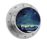 Stainless Steel Celestial Night Sky Kitchen Timer Chef Cooking Timer Clock with Loud Alarm Magnetic Countdown Countup Timers for Fitness Baking Studying