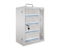 Stainless Steel Cell Phone Locker for Classroom & Office - Wall-Mounted Storage Cabinet with 48 Lockable Slots & Handle for Gym & Secure Phone Storage