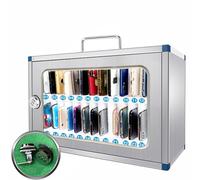 Stainless Steel Cell Phone with Combination Lock - Wall or Portable Safe for Classrooms, Factories, Restaurants, Labs (Silver, 24 Bit)
