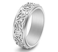 Stainless Steel Celtic Trinity Knot Spinning Ring Unisex Minimalist Jewelry Rotating Symbol Ring for Men Women Gift