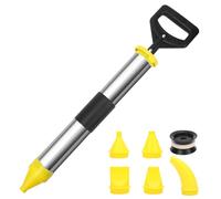 Stainless Steel Cement Caulking Gun, Professional Mortar Grouting Pump with 5 Nozzles and Rubber Gasket, Mortar Pointing, Multifunction Caulking Grouting Gun Applicator Tool for Cement Lime