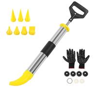 Stainless Steel Cement Caulking Gun, Professional Mortar Grouting Pump with 5 Nozzles, Cement Caulking Pump, Mortar Pointing, Multifunction Caulking Grouting Gun Applicator Tool for Cement Lime
