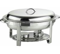 Stainless Steel-Chafing-Disc Warmer Set, 6 Quart Oval -Buffet Stove Tablet With Food Pan, Water Pan, Frame, Lid And Fuel Holder For Catering Banks ~//,Gold (Silver)
