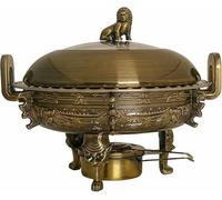 Stainless Steel Chafing Dish, 3L Round Buffet Warmer Set with Food Pans, Stove Stand, Visible Pot Lid and Fuel Holder for Wedding, Party, Banquet, Green Bronze,Red Bronze (Green Bronze)