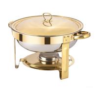 Stainless Steel Chafing Dish Set 2 Pack 5 QT Buffet Warmer with Glass Lids Heavy Duty Food Warmer with Complete Accessories for Catering Parties Weddings Events Restaurant Yellow White(Yellow)