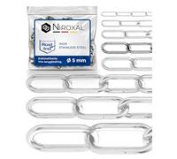 Stainless Steel Chain 316 Marine Grade 5 mm Long Link DIN 763 DIN 5685 Anchor Chain 0.25 m Pack of 2 NietFullThings