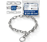 Stainless Steel Chain Choke with Pull Stop for Dog Training - Dog Collar Dog Chain Made of Stainless Steel - Short Links 5 mm Thick - Length 65 cm Dog Necklace with Pull Limiter