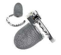 Stainless Steel Chainmail Chastity Cage with Adjustable Ring, Interesting Breathable Chastity Devices for Men -UKGA67Z (A:Same &Cheaper, Short)