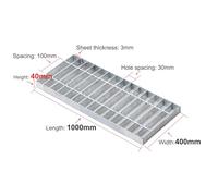 Stainless Steel Channel Drain Grate, Heavy Duty Trench Drain Cover Floor Drain Strainer, Sewer Grates Drain Protector Mesh, Outdoor Drainage Grates for Yard Fence/Sidewalk/Farm/House side