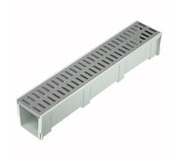 Stainless Steel Channel Drain, Heavy Duty Trench Drainage System, Pool Deck Drain, Drainage Ditch U-shaped Groove, Linear Trench Sewer for Kitchen Balcony Garden(B,W 20 x H 15 x L 100 CM)