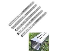 Stainless Steel Channel Drain Set - 5 Pcs Shallow Drainage Channels with Grating for Outdoor Use, 100cm Length