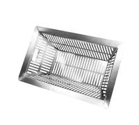 Stainless Steel Channel Drain with Trash Catcher Filter, Efficient Rainwater and Debris Management for Curbside and Trench Drainage Systems