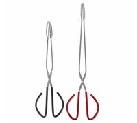 Stainless Steel Charcoal Tongs 2pcs for BBQ Grill and Fireplace Use | Long Handle Scissor Grip, Secure Hold for Ash-covered Charcoal, Hotel and Wood Stove Tending