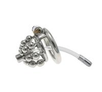 Stainless Steel Chastity Cage with Urethra Catheter and Invisible Lock for Man Penis Exercise Flat Male Chastity Device Penis Cock Cage for Men BDSM Bondage Sex Toys for Couples