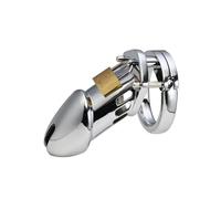 Stainless Steel Chastity Device Metal Chastity Cage Adjustable Portable Penis Cage for Men Includes Lock and Key Restraint BDSM Toy for Men (45mmBoxed)