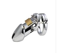Stainless Steel Chastity Device Metal Chastity Cage Adjustable Portable Penis Cage for Men Includes Lock and Key Restraint BDSM Toy for Men (40mmBoxed)