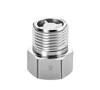 Stainless Steel Check Valve, 1/2" Female to Male Thread Backflow Prevention Valve, Non Return One Way Connector for Toilet Water Pipe, Electroplated Copper