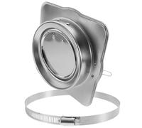 Stainless Steel Check Valve 160mm Clamp Flue Backflow Preventer | Range Hood Ducting, Louvered Cover with Gasket, Gravity Spring Closure, Silver Finish