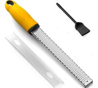 Stainless Steel Cheese and Citrus Zester Grater w/Extra Sharp Blade - Perfect for Lemons, Parmesan, Garlic, Chocolate - Spice Up Any Kitchen Dish in Seconds with Your Premium Hand Held Shredder