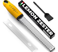 Stainless Steel Cheese and Citrus Zester Grater w/Extra Sharp Blade - Perfect for Lemons, Parmesan, Garlic, Chocolate - Spice Up any Kitchen Dish in Seconds with Your Premium Hand Held Shredder