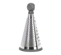 Stainless Steel Cheese Grater 3-Sided Conical Grater with Grip Handle and Non-Slip Base Fine Medium Coarse Grating Shredding Hand Held Grater for Cheese Fruit Vegetables (Grey)