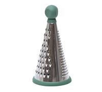 Stainless Steel Cheese Grater 3-Sided Conical Grater with Grip Handle and Non-Slip Base Fine Medium Coarse Grating Shredding Hand Held Grater for Cheese Fruit Vegetables (Dark Green)