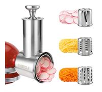 Stainless Steel Cheese Grater Attachment for KitchenAid Stand Mixers | Slicer Shredder &Salad Maker Accessory, 93mm Outlet. 304 Stainless Steel Blade, Make Shredded Cheese at Home, Dishwasher Safe