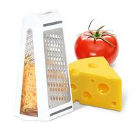 Stainless Steel Cheese Grater, Box Grater with Integrated 480ml Container, Heavy-Duty Multi-Purpose Kitchen Grater for Coarse/Fine Grating & Zesting, for Cheese, Vegetables, Chocolate