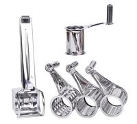 Stainless Steel Cheese Grater Rotary Handheld Kitchen Craft Metal Interchangeable Rotating Hand held Cheese Grater Shredder for Cheese Chocolate Nuts Small Vegetables Fuworance