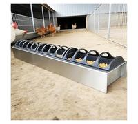 Stainless Steel Chicken Feeder Long, Duck Goose Farms Double-sided Drinking Trough with Detachable Divider Lid, for Chicken Coops/Backyard, Dual-purpose(60x11x10cm/23.6x4.3x3.9in)