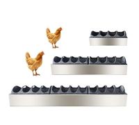 Stainless Steel Chicken Feeder, Rectangular Spill-Proof Feed Trough with Divided Lids for Poultry Feeding, Double-Sided Design, Durable and Easy to Clean