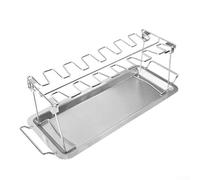 Stainless Steel Chicken Leg Grill Rack with Concave Convex Pattern for Uniform Cooking and Foldable Design for Easy Transport and Storage