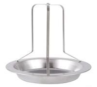 Stainless Steel Chicken Roaster Rack Foldable Design for Outdoor Camping BBQ Grill Stand Compatible with Charcoal and Oven Grilling (Large)