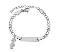 Stainless Steel Children's Bracelet, DIY engraved hand jewelry, Xmas Gift, Custom Engraved Stainless Steel Bracelet, Straight Line Pendant Children's Bracelets (Copper, B)