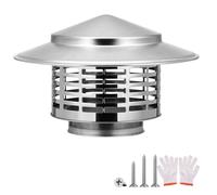 Stainless Steel Chimney Cap, 75mm Cowl Bird Guard, Flue Pipe Cover, Vent Top, Exhaust Tube End, Rain Snow Hat, Mesh Protector(75mm/2.9in)