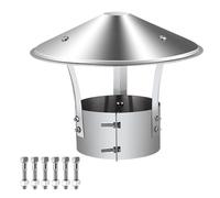 Stainless Steel Chimney Cap Round Roof Rain Chimney Cover Fireplace Exhaust Cap for Exterior Fireplace Flue Furnace Vent 2.95-11.81in(110mm/4.33in)
