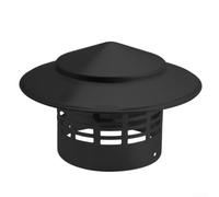 Stainless Steel Chimney Cap | Umbrella Roof Vent Cover with Mesh Screen for Rain Wind Debris Prevention | Exterior Wall Fresh Air Outlet Exhaust Hood for Home | Black(160mm)