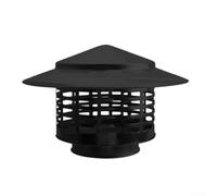 Stainless Steel Chimney Cap | Umbrella Roof Vent Cover with Mesh Screen for Rain Wind Debris Prevention | Exterior Wall Fresh Air Outlet Exhaust Hood for Home | Black(75mm)