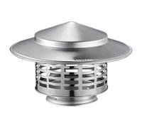 Stainless Steel Chimney Cap, Vent Cap, Flue Cowl, Thickened Chimney Cowl Bird Guard, Round Rain Protection Mesh Flue Pipe Cover, Pipe Caps for All-Seasons 110mm (4.33 in)(200mm (7.87 in))