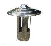 Stainless Steel Chimney Cowl Cap Rain Cover Draught Fire Roof Protector Cap Pot Round Air Vent Cowl Cap Protector Cap Ending,10cm
