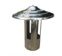Stainless Steel Chimney Cowl Cap Rain Cover Draught Fire Roof Protector Cap Pot Round Air Vent Ending(10 cm)