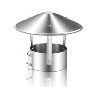 Stainless Steel Chimney Flue Cowl Pipe Rain Cover Protector Cap Ending 200mm All Weather & Easy Installation, for Perfect Insulation Vent Cover Outside(201 Material,250 mm(10 in))
