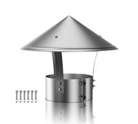Stainless Steel Chimney Flue Cowl Pipe Rain Cover Protector Cap Ending, Stainless Steel, Rain and Snow Protector, Cover for Flue Pipe, RaiN Protection, 7in(304 Material,120 mm(4.7 in))