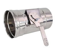 Stainless Steel Chimney Flue Liner Damper, Manual Control Draft Regulator, Non-Return Valve Exhaust Shutter for Fireplaces and Stoves (130mm)