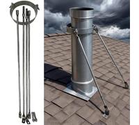 Stainless Steel Chimney Pipe Bracket for Wall & Roof Mount - Extended Support Kit for Stove Pipes & Boilers (98mm/9.8cm Diameter) -& Reliable