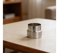 Stainless steel chimney pipe reducer for stove pipe diameter reduction, designed to improve connection and optimize ventilation in heating systems (9cm to 10cm)